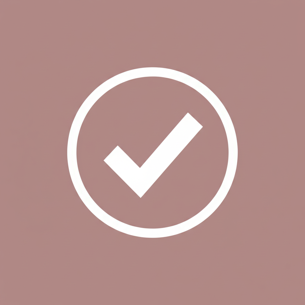 #9C5A5A color code background white checkmark circle shape